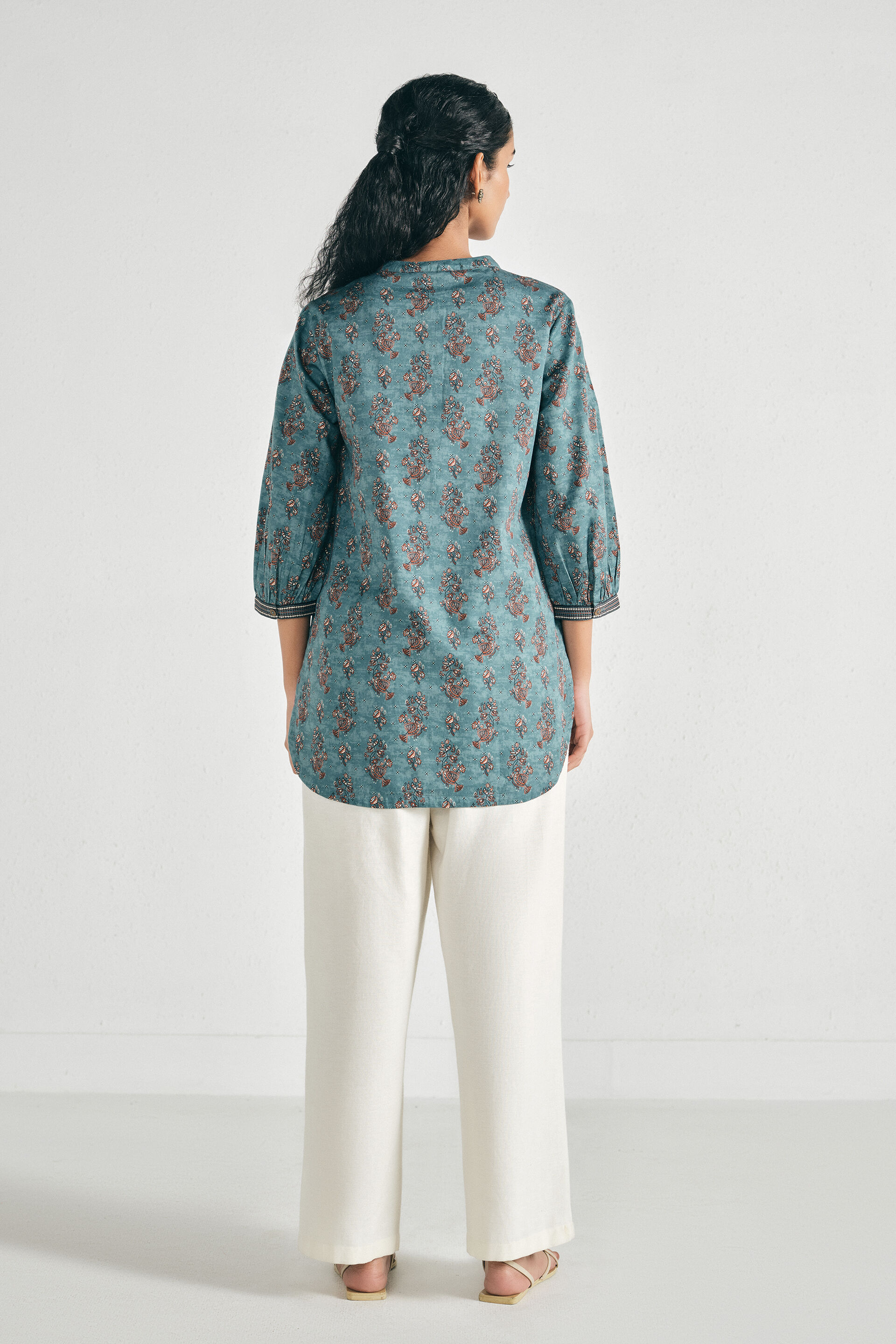 Baani Blue Cotton Tunic, Blue, image 5